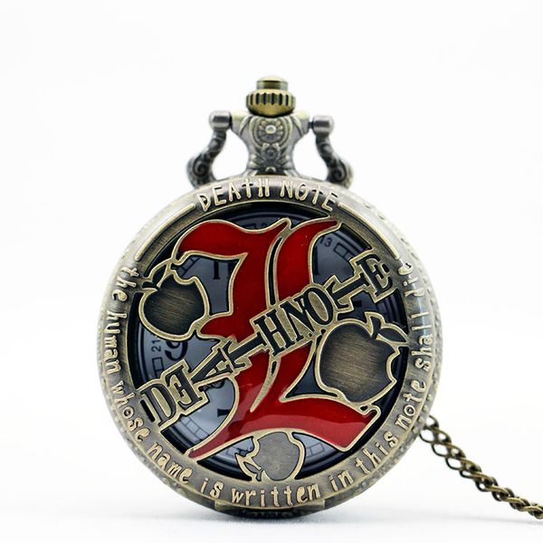 

new fashion death note pocket watch men retro quartz machinery women steampunk relogio de bolso, Slivery;golden