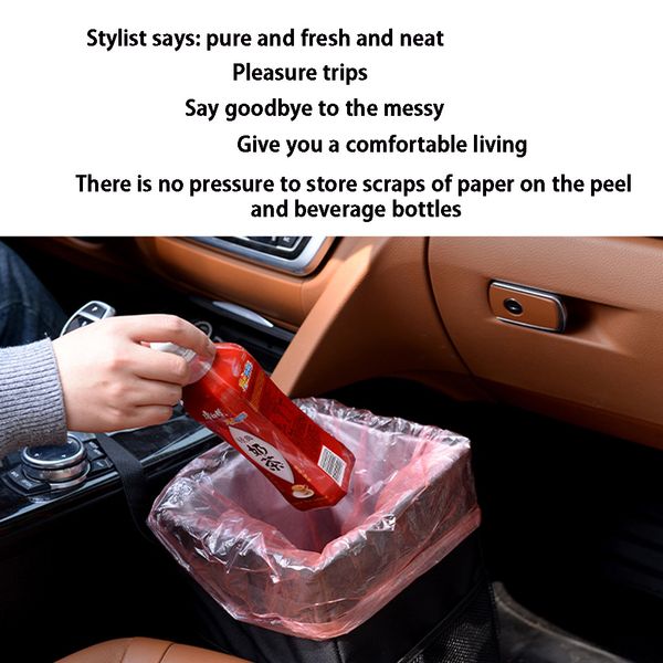 

2019 new 12l car trash garbage can waste dust bin storage box rubbish bag bucket rubbish basket trashbin d2
