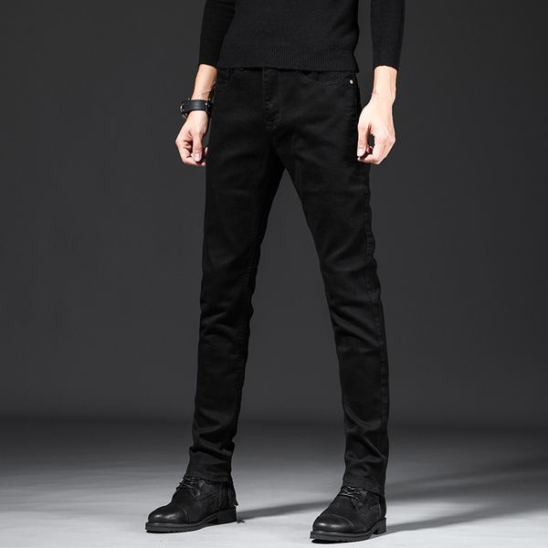 

2019 new style korean-style trend bib overall men's versitile fashion elasticity jeans autumn clothing men skinny harem pants, Blue