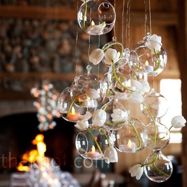 

12pcs/lot christmas tree decorations wedding bar decor christmas decorations for home tealight holder glass globe candle holder