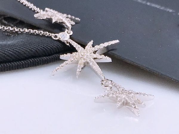 

2020 luxury designer jewelry women necklace full of crystal fashion girls s 925 sterling silver falling star pendant necklaces