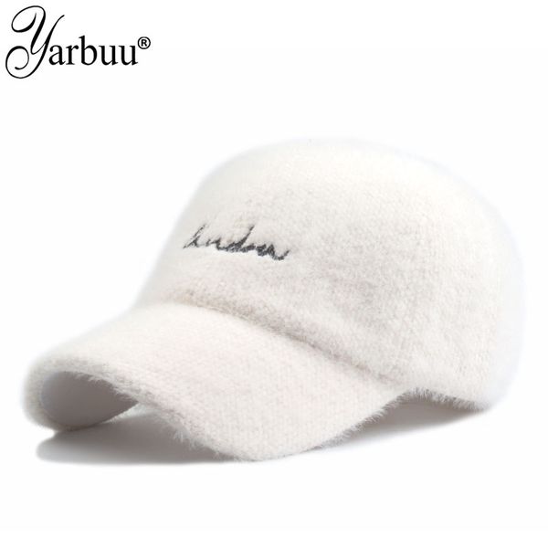 

yarbuu] new brand wool baseball cap thicken warm letter embroidery casquette hat men women hats, Blue;gray