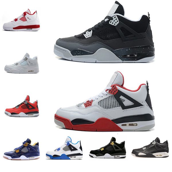 

sale 4 mens basketball shoes sports sneakers men 4s black motorsport game royal blue trainer shoes size 8-13