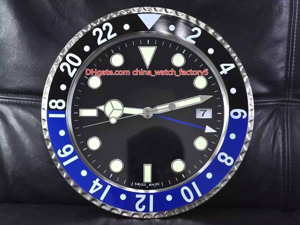 

8 style gmt batman watch clock wall clocks 34cm x 5cm 1.5kg quartz movement 316 steel model 116710 116719 clock watches clocks, Slivery;black