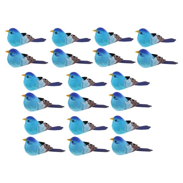 

20 pieces realistic feathered birds, artificial foam birds crafts for garden parties lawn decor
