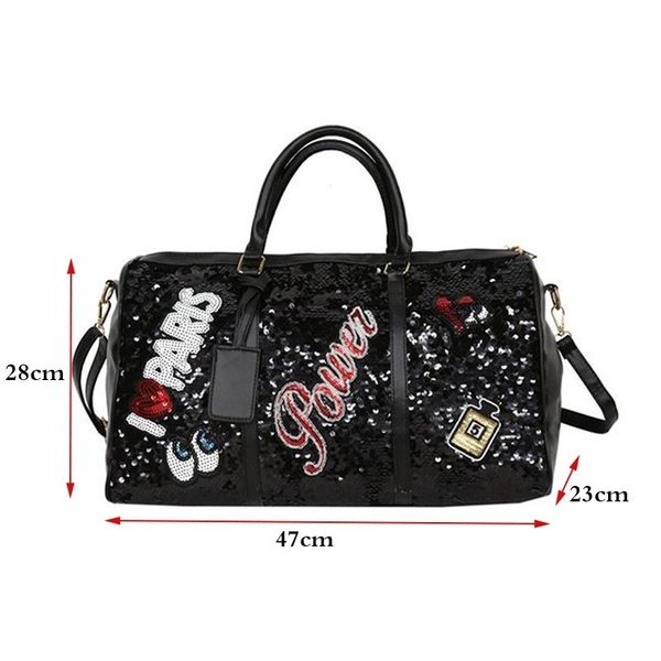 

outdoor pink woman bag sports for fitness sequin bags yoga women duffle bags training glitter bag organizer gym travel luggage petfc, Red;black