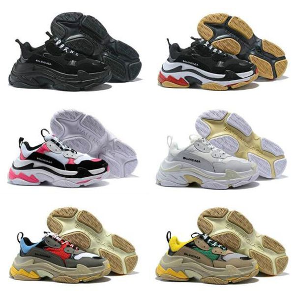 

2019 new triple s 17fw sneakers for men and women casual shoes vintage kanye west old grandpa trainer sneaker fashion shoes 36-45, Black