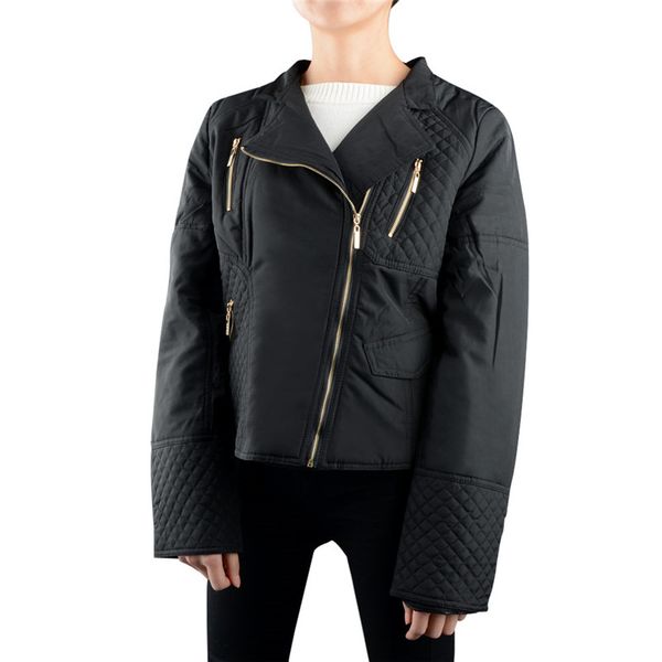 

spring and autumn new fashion women's long sleeve slim thin simple retro handsome small jacket motorcycle jacket, Black;brown