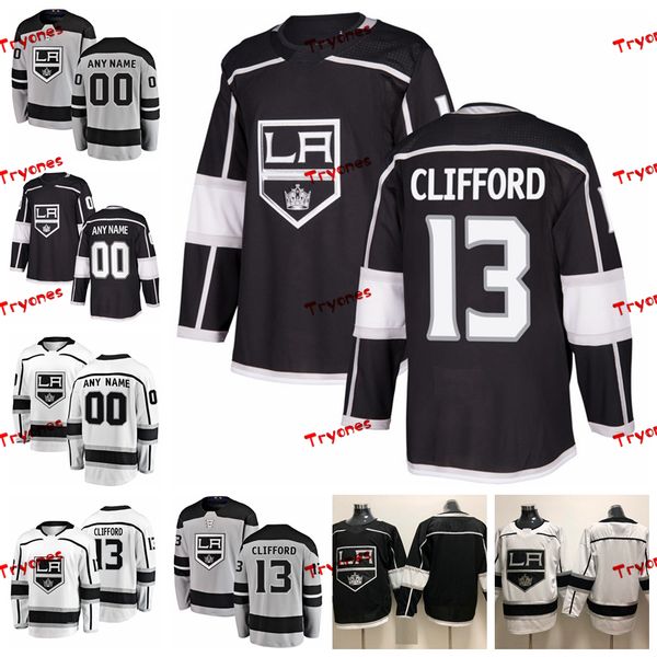 

2019 customize kyle clifford los angeles kings stitched jerseys custom alternate grey shirts #13 kyle clifford hockey jerseys s-xxxl, Black;red