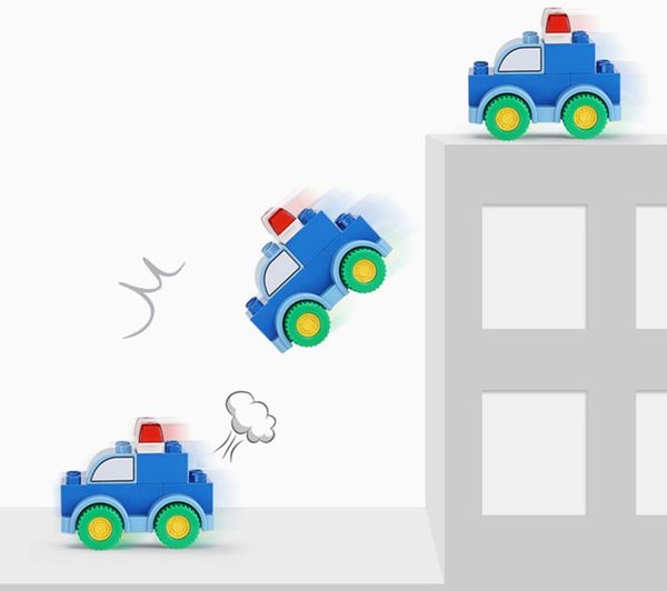 

large size diy figure block assemble the model building block car creative puzzle forest police scene games toy for kids