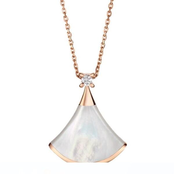 

designer b 925 sterling silver fan shaped skirt dress women pendant necklace valentine's day gift wedding jewelry 1:1 high quanlity hot