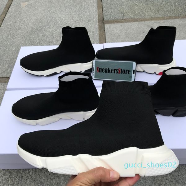 

2019 new designer sneakers speed runner fashion sock triple black red flat trainer men women casual shoes sport with dust bag g02