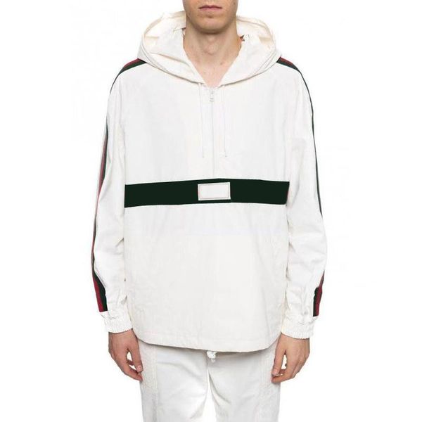 

20ss made in italy classic logo hooded sweatshirt men women simple solid color hoodies stripe fashion highstreet outwear pullover hfymwy339, Black