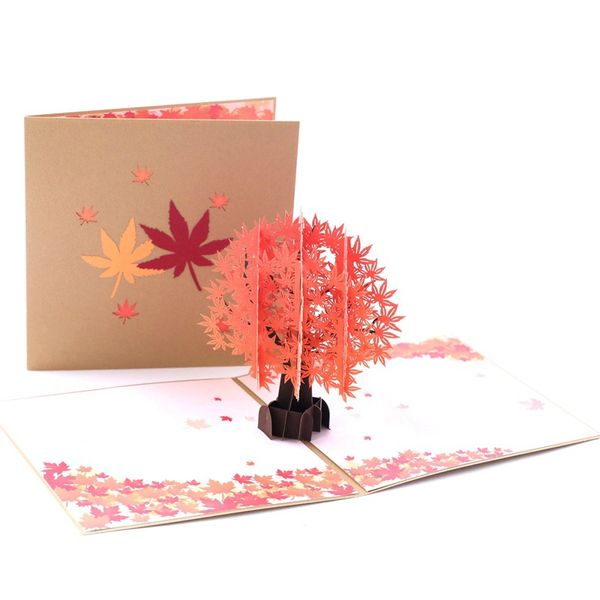

teacher's day stereoscopic greeting cards maple birthday blessing south korea creative gift 3d small card customizable wholesale