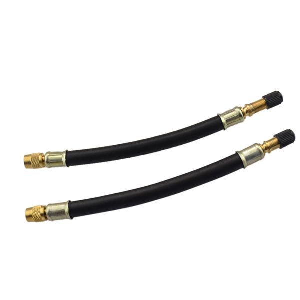 

pair tyre valve extension twin wheel truck van lorry adapter 180mm with cap