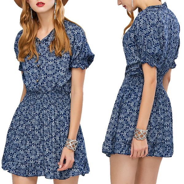 

женские дизайнерские v воротник с коротким рукавом тонкий маленький цветочный шифон платье женский был thinfrxl, Black;gray