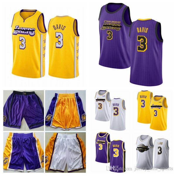

men youth 19/20 los angeles lakers 3 anthony davis city edition stitched vancouver swingman jersey, Black;red