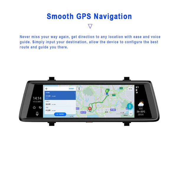 

10"touch screen dash camera car dvr car dvrs gps fhd 1080p wifi 3g video recorder rearview mirror dvr dual lens dashcam