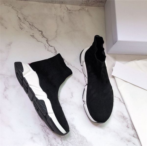 

with box designer socks speed trainers knit paris sock shoe sock knit triple s boots trainers runner sneakers men women s10, Black