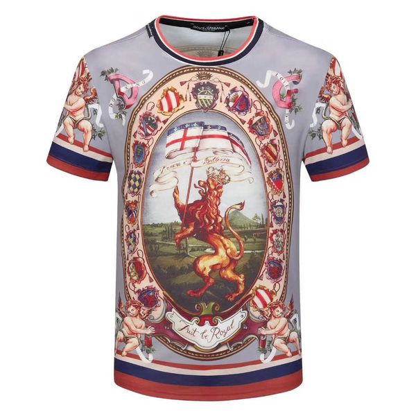 

2019 printed men's t-shirt fashion medusa summer short-sleeved casual shirt crystal skull t-shirt designer brand men's t-shirt, Gray;blue