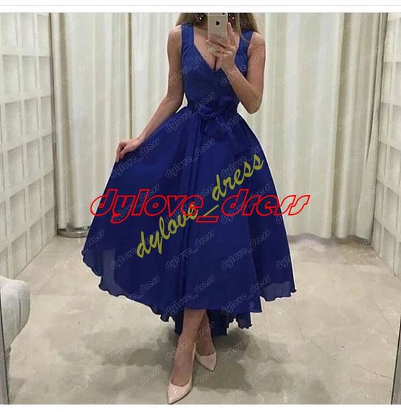 

2019 royal blue arabic plus size short evening gowns vestidos de fiesta high low formal dress prom dresses, Black