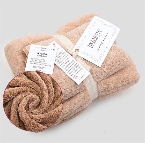 

2pc 34 * 85см 75 * 150см полотенце комплект руно абсорбент сплошного цвета полотенце ванная рука лицо душ полотенце главного для взрослых де