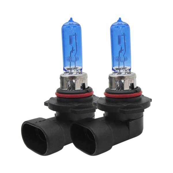 

2pcs 9006 hb4 halogen bulb 12v 55w auto headlight lamp car dark blue glass super white 2 pcs external lights parking 12v