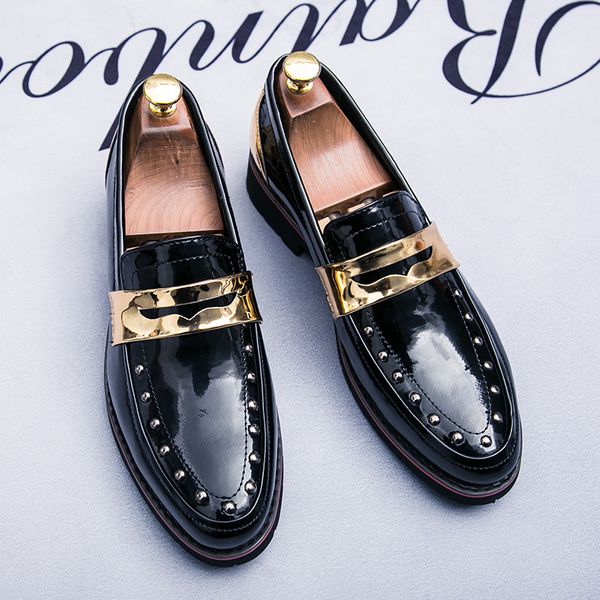 

2019new spring leather shoes slip-on oxford shoes for men luxury brogues mens formal comfortable moccasin luxury men, Black