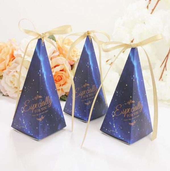 

100pcs creative marble / starry sky style tower shape wedding favors candy box bomboniera party gift box chocolate boxes