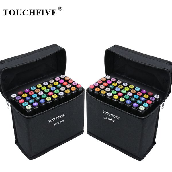 

touchfive 30/40/60/80/168 color sketch markers alcohol based dual head brush markers pen for drawing manga art supplies