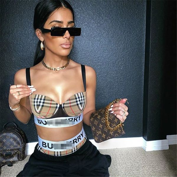 

Роскошная сексуальное бикини Swimsuits Двухсекционного Дизайнер Классических нашивок печать Женщина Купальники Высокого качество Bodysuit Купальный костюм Пляжный