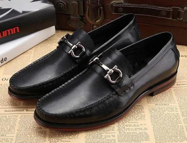 

original box] luxury new fere mens loafers dress walking cow leather drive casual party business shoes size 38-45, Black