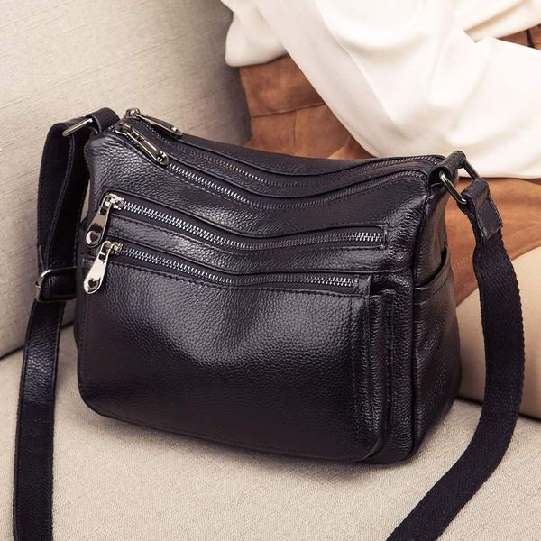 

cow leather shoulder bags for women messenger bags flap bag lady genuine leather women's handbags