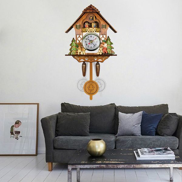 

bird wood vintage pendulum decorative living room home wall clock hanging cuckoo