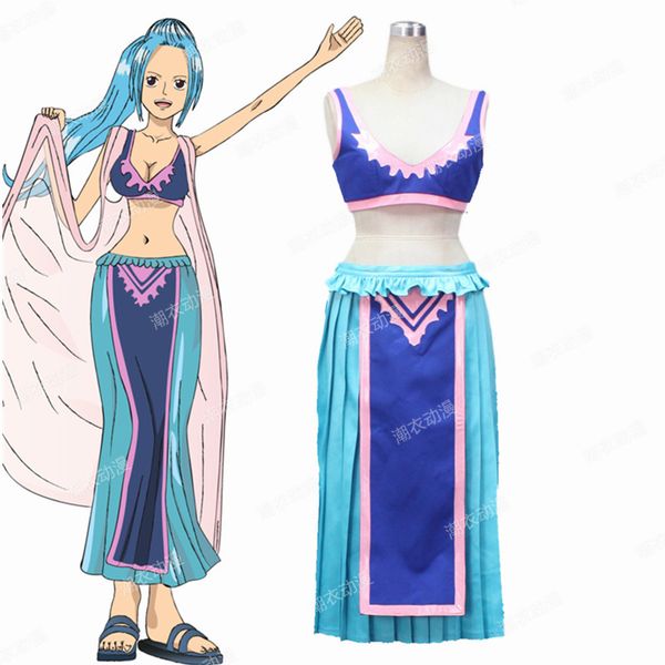

anime one piece nefeltari vivi cosplay costume all size cosonsen custom made, Black;red