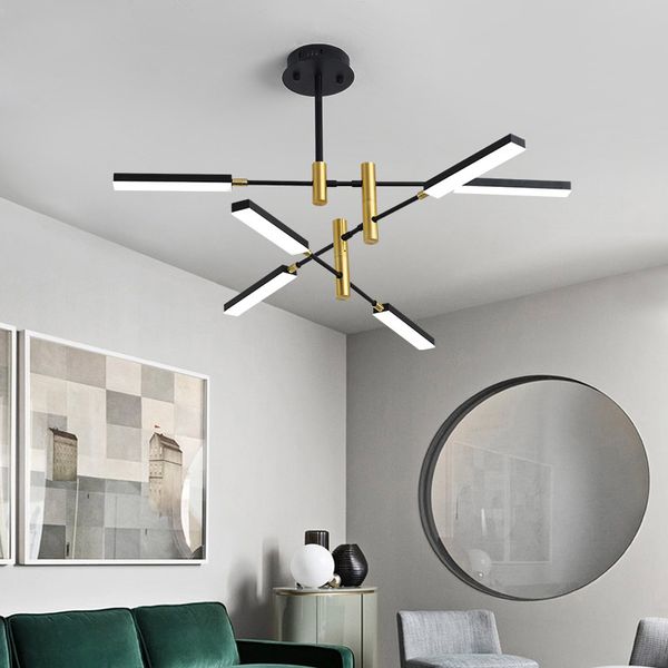 

Modern nordic de ign black iron chandelier for bedroom living room loft entrance hall kitchen dining room led light decoration