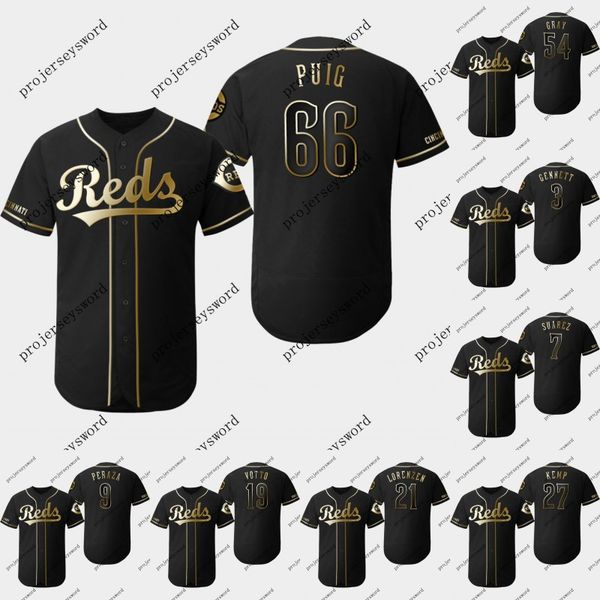

Cincinnati Yasiel Puig 2019 Golden Edition Jersey Joey Votto Michael Lorenzen Matt Kemp Alex Wood Luis Castillo Reds Baseball Jerseys