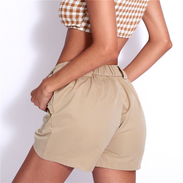 

woman shorts womens shorts high casual korean shorts women high waisted straight solid zipper fly pocket short loose summer short 2019, White;black