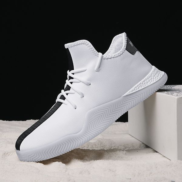 

men's shoes plush warm korean casual shoes men's antiskid slacker set foot cotton men, Black