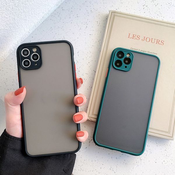 

camera protection bumper phone case for iphone 11 pro max xr xs x 8 7 plus matte translucent shockproof back cover ing