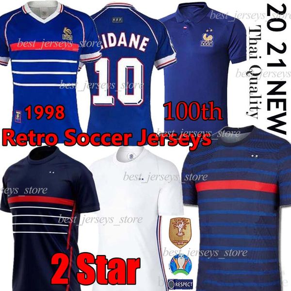 

10 zidane 1998 france retro vintage zidane henry maillot de foot france euro 20 21 19 mbappe griezmann kante pogba men kids uniforms, Black;yellow