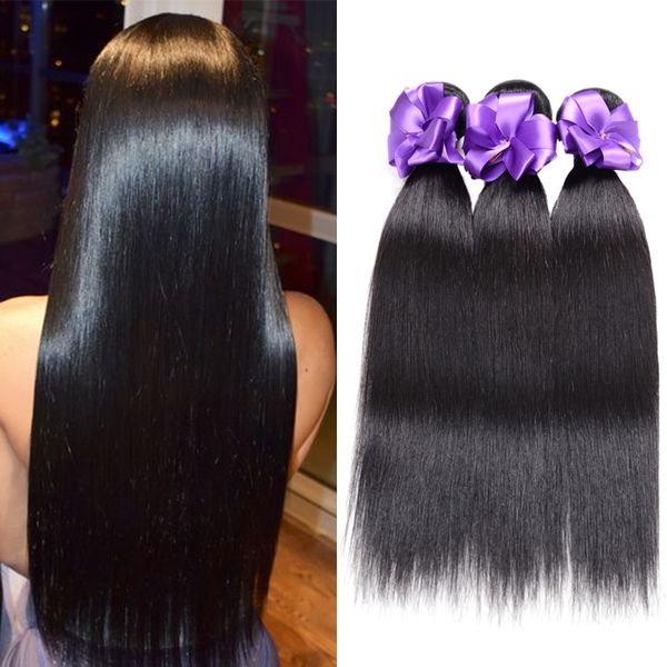 Straight Brazilian Malaysia Peruvian Indian Hair Weave 2 Bundles