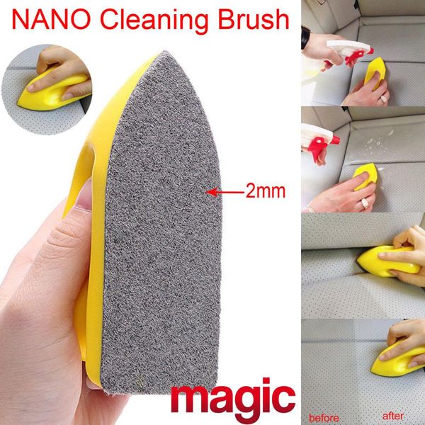 

car leather seat care detailing clean nano brush auto interior wash dust blot ca
