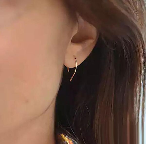 

new arrival simple design half circle stud earrings for women summer style jewelry accessories gold silver, Golden;silver