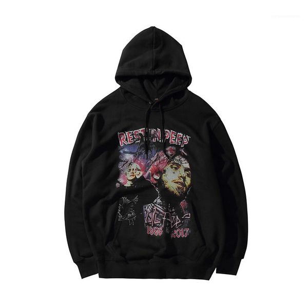 

mens designer hoodies fashion loose rapper figure print mens hoodies casual males clothing brand travis scott, Black