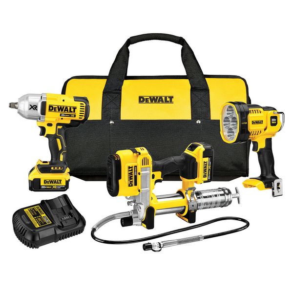 

Dewalt dck397hm2 20 volt 3 tool grea e gun and impact driver combo kit