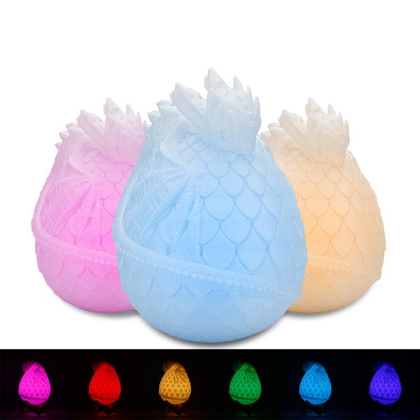 

3d dragon egg lamp colorful change touch usb led night light home decor creative gift led light colorful table 3d printed room