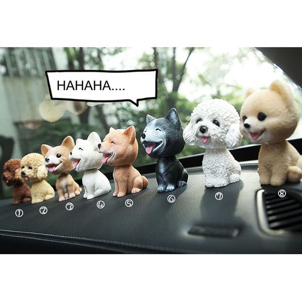 

car ornament cute shake head nodding dog doll auto interior dashboard decoration bobblehead nodding puppy toys gift accessories