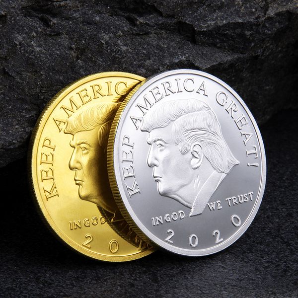 

2020 trump coins commemorative coin american 45th president donald craft souvenir gold silver metal badge collection non-currency