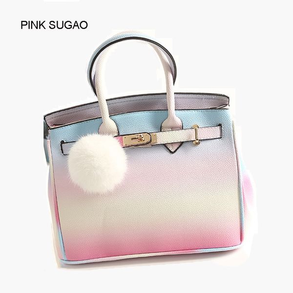 

Pink sugao designer women shoulder handbag luxury leather crossbody handbags lovely famous brand handbags gradient rainbow bag fashion bags